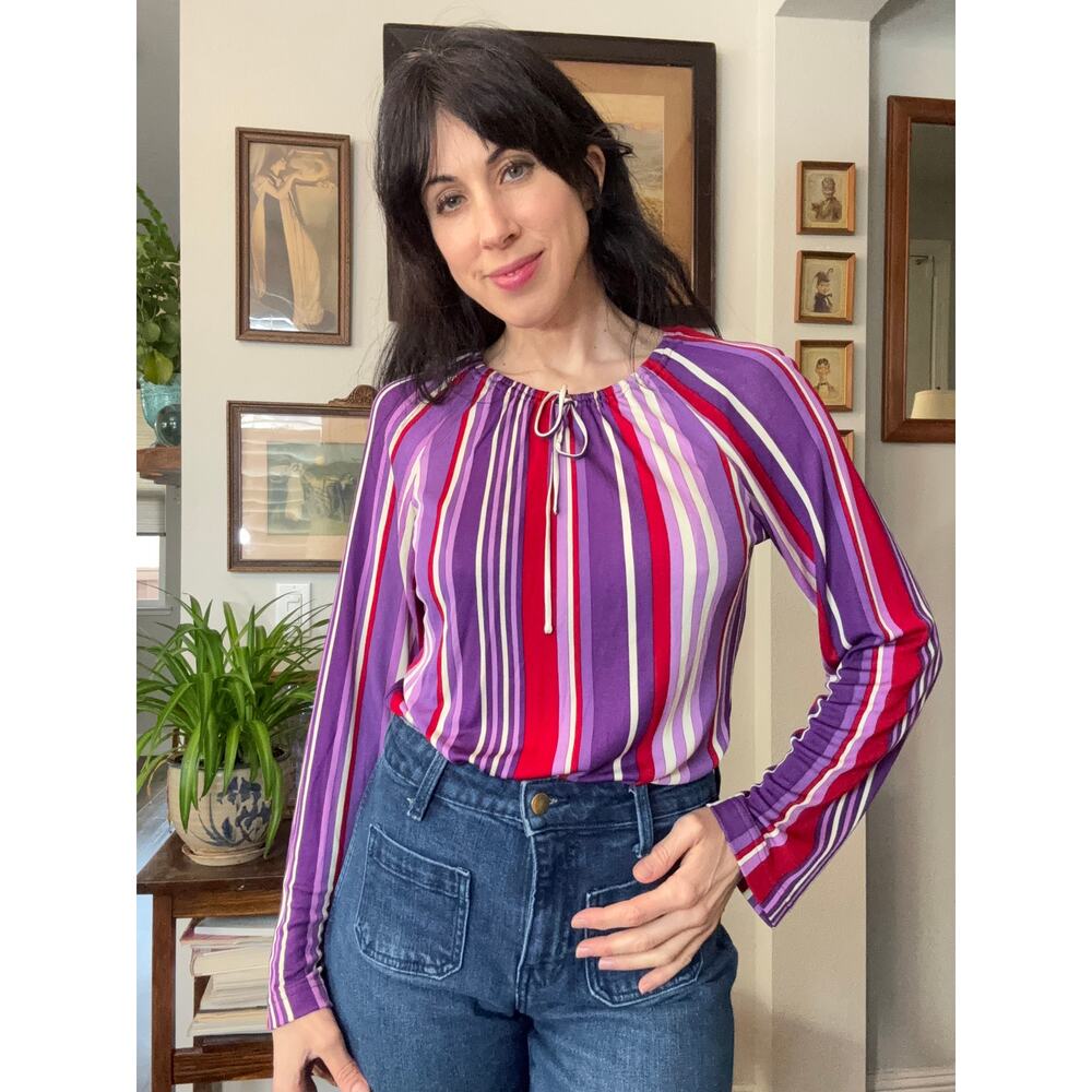 Borgdorf Goodman Averardo Bessi vertical striped long sleeve top signature